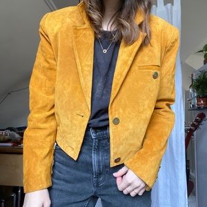 Mustard yellow suede sports jackets